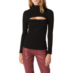 NWT Joe's Jeans Wool blend Riya sweater long-sleeve mock neck jet black size: M